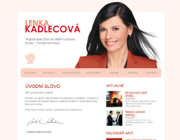 Lenka Kadlecová – webová prezentace